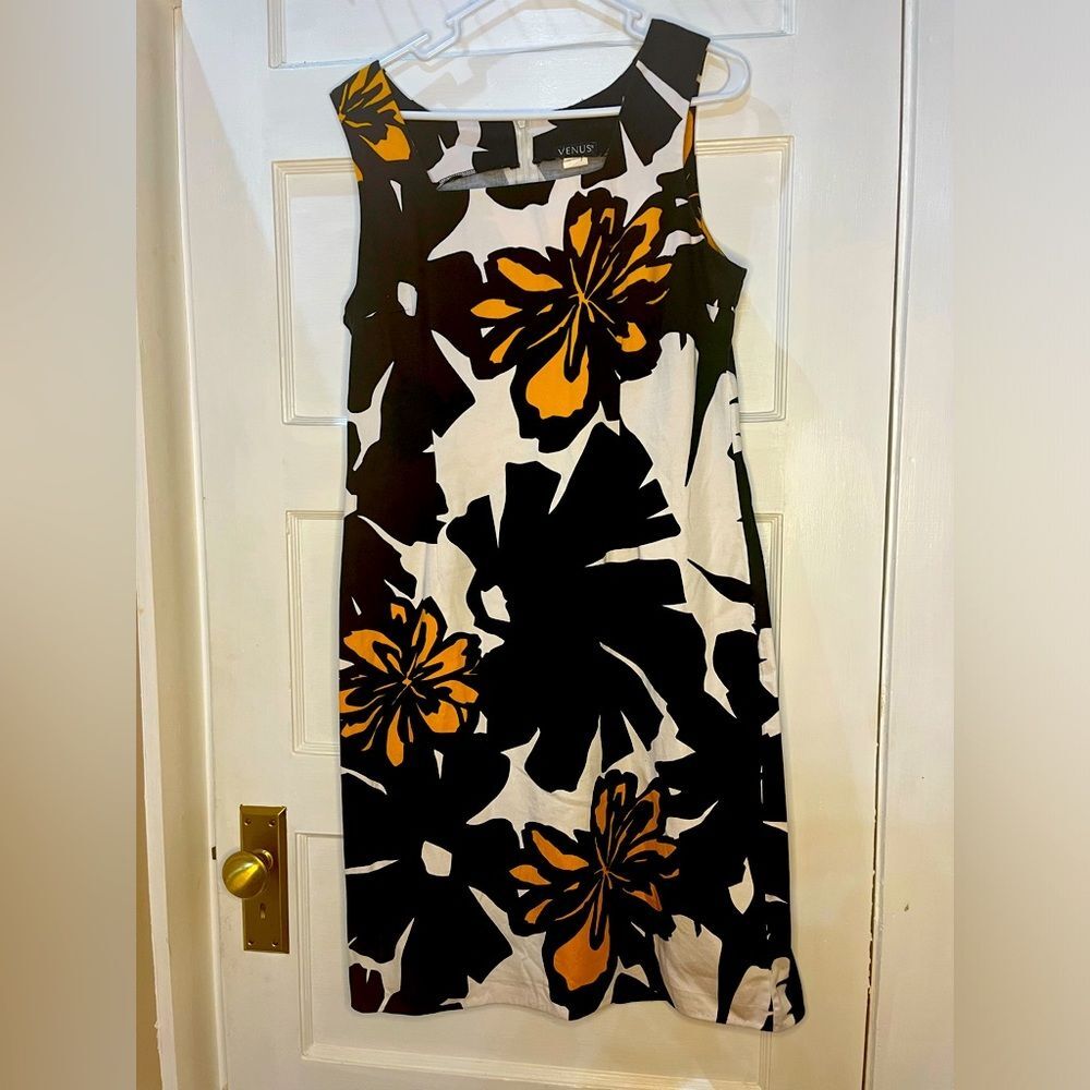 VENUS Bold Print Tropical Hawaiian Print Cotton Dress EUC Size 14